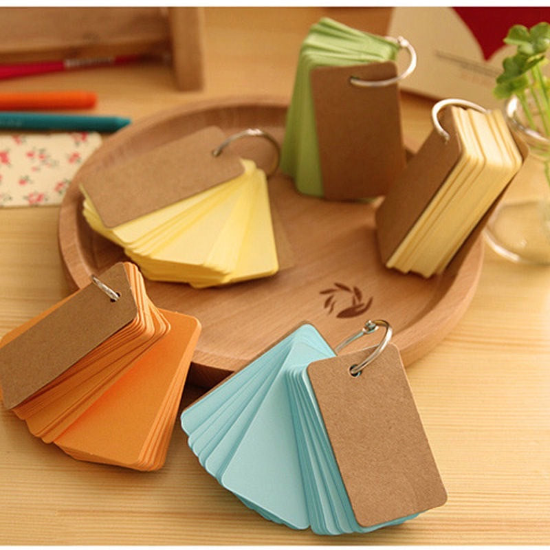 Colorful Portable Iron Ring Loop Book - Vocabulary Book - Memory Card Notebook