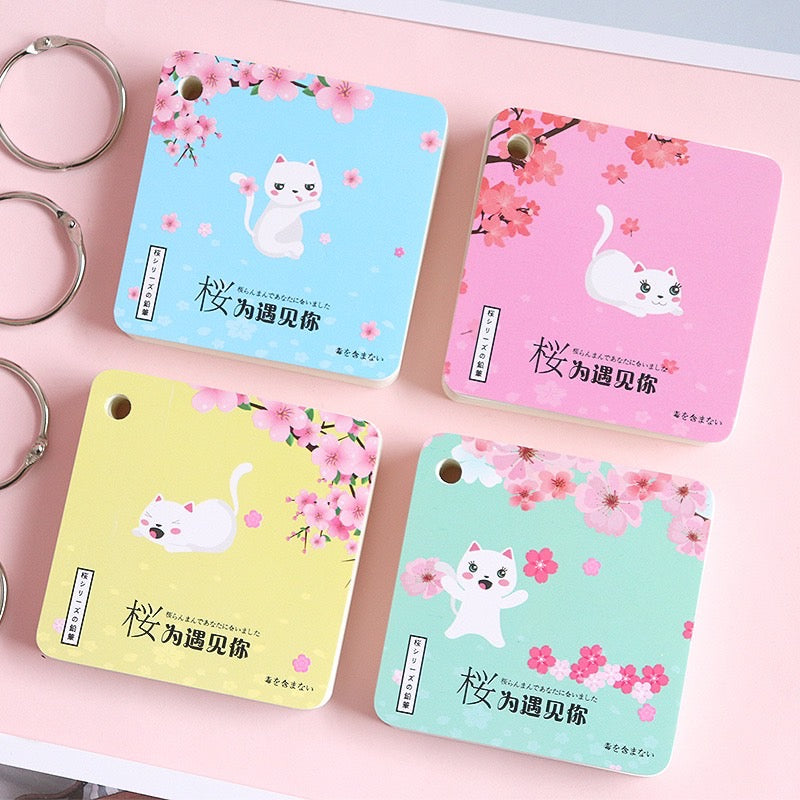 Cartoon Portable Iron Ring Loop Book - Vocabulary Book - Memory Card Notebook