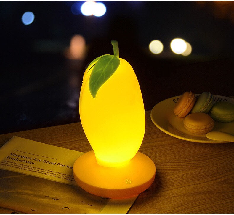 Mango Silicone Night Light -Touch Control  Lamp Led Night Light - Bedroom Lights Table Lamp Bedside  Night Light Gift - for  Birthday