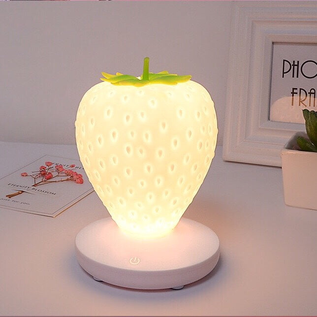 Strawberry Silicone Night Light -Touch Control  Lamp Led Night Light - Bedroom Lights Table Lamp Bedside  Night Light Gift - for  Birthday