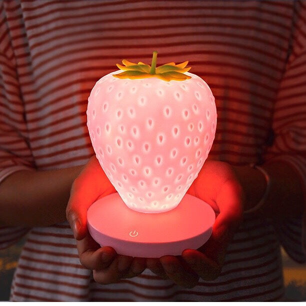 Strawberry Silicone Night Light -Touch Control  Lamp Led Night Light - Bedroom Lights Table Lamp Bedside  Night Light Gift - for  Birthday