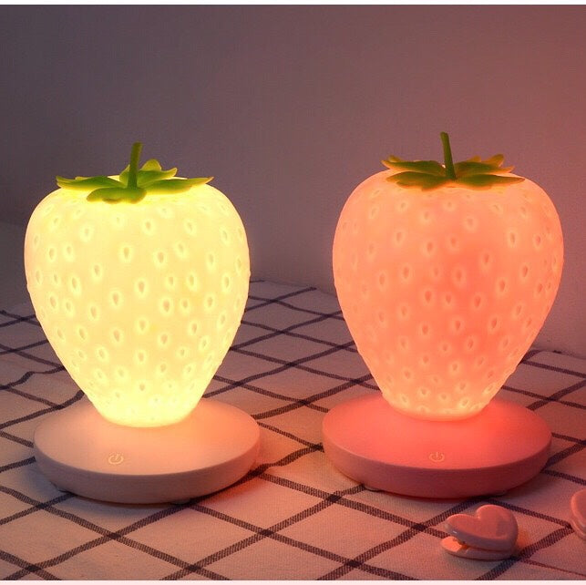 Strawberry Silicone Night Light -Touch Control  Lamp Led Night Light - Bedroom Lights Table Lamp Bedside  Night Light Gift - for  Birthday