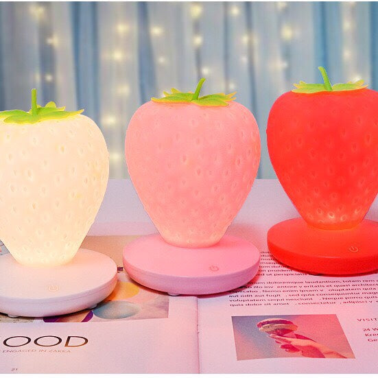 Strawberry Silicone Night Light -Touch Control  Lamp Led Night Light - Bedroom Lights Table Lamp Bedside  Night Light Gift - for  Birthday