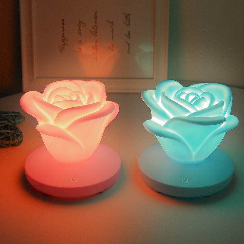 Rose Night Lights - Touch Control Lamp Led Night Light - Bedroom Lights Table Lamp Bedside Night Light Gift - for Valentine&