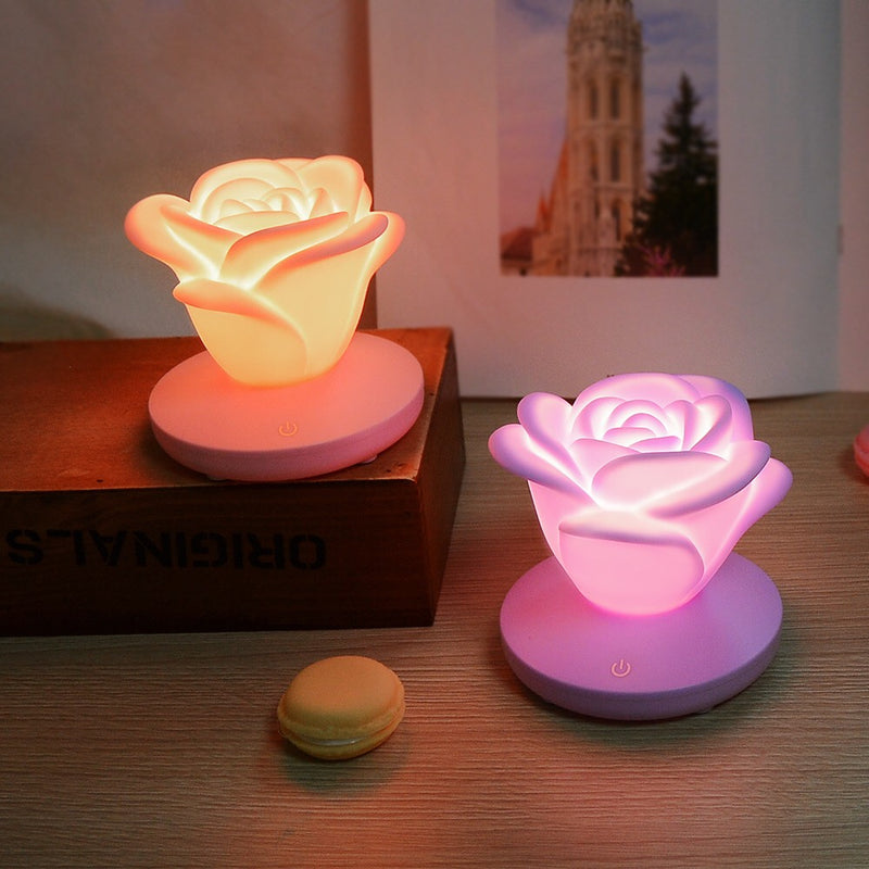 Rose Night Lights - Touch Control Lamp Led Night Light - Bedroom Lights Table Lamp Bedside Night Light Gift - for Valentine&