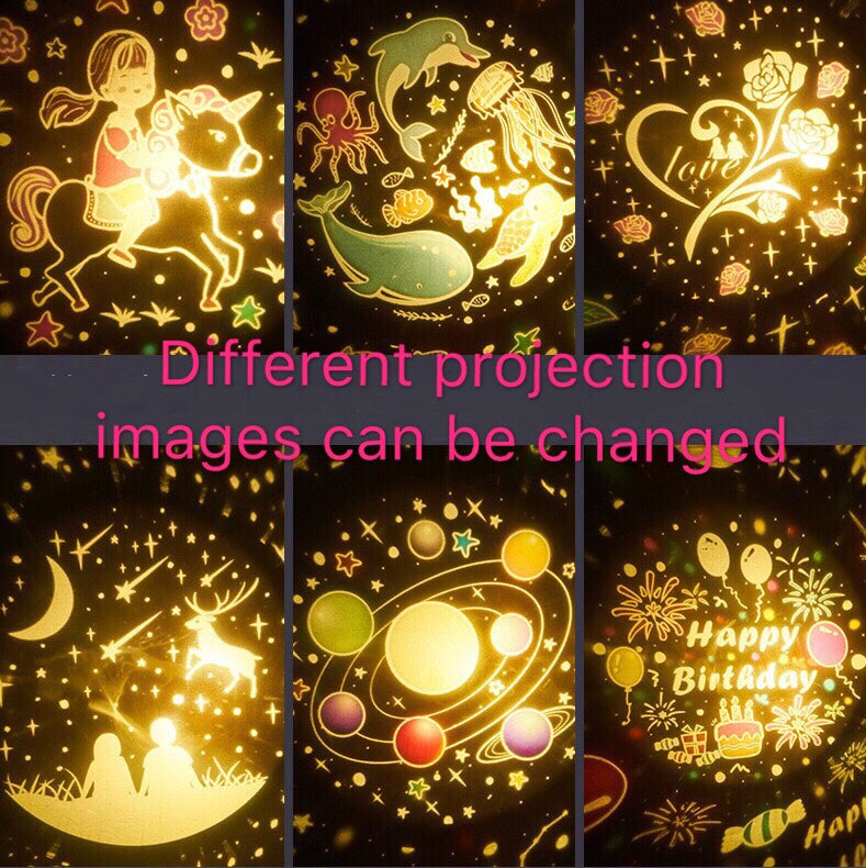 Starry Night Light - Musical 360 Rotating Universe Sky Projector Lamp -  for Kids Bedroom Home Decor - 8 Pattern