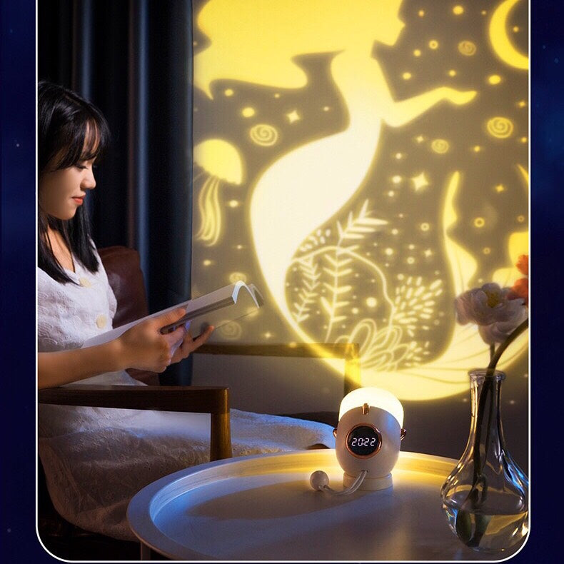 Portable Clock Starry Sky Projection Night Light - For Kids Bedroom Home Decor - 6 Pattern