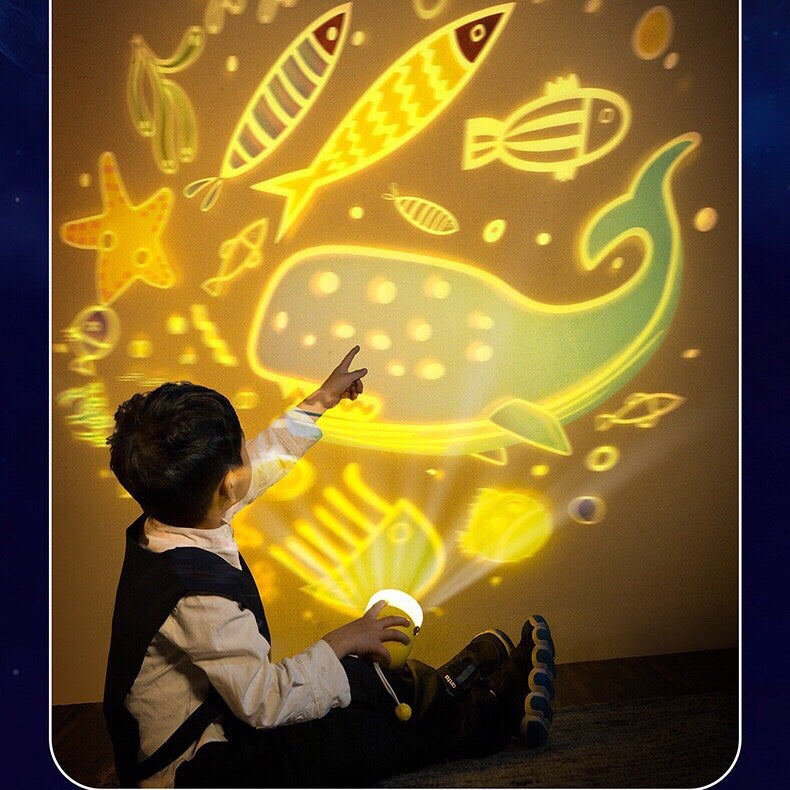 Portable Clock Starry Sky Projection Night Light - For Kids Bedroom Home Decor - 6 Pattern