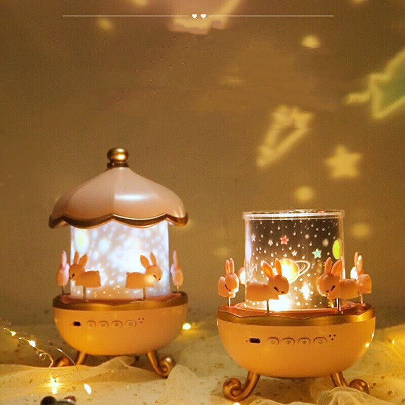 Rotating Cabin Ocean Starry Sky Projection Light - Musical 360 Rotating -  for Kids Bedroom Home Decor - 6 Pattern