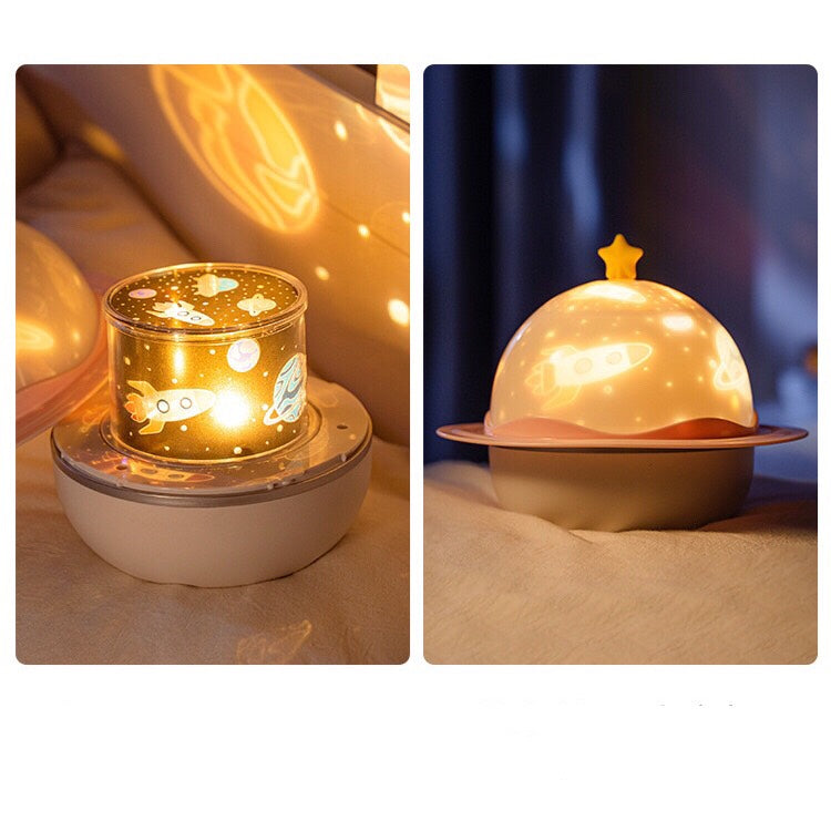 Lucky Star Starry Night Light - Musical 360 Rotating Universe Sky Projector Lamp -  for Kids Bedroom Home Decor - 8 Pattern
