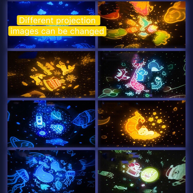 Lucky Star Starry Night Light - Musical 360 Rotating Universe Sky Projector Lamp -  for Kids Bedroom Home Decor - 8 Pattern
