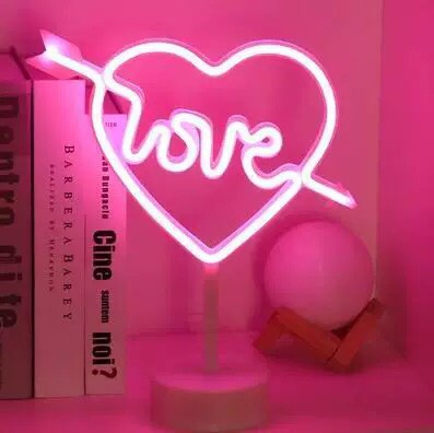 Love - Neon Night Light - Sign Wall Art Sign Night Lamp - Xmas Birthday Gift - Wedding Party Wall Hanging Neon Lamp Home Decor