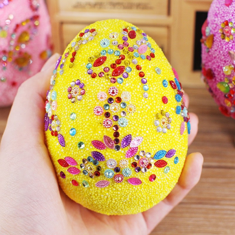 DIY Easter Egg Craft - Snow Polymer Clay Egg Diamond Puzzle Material