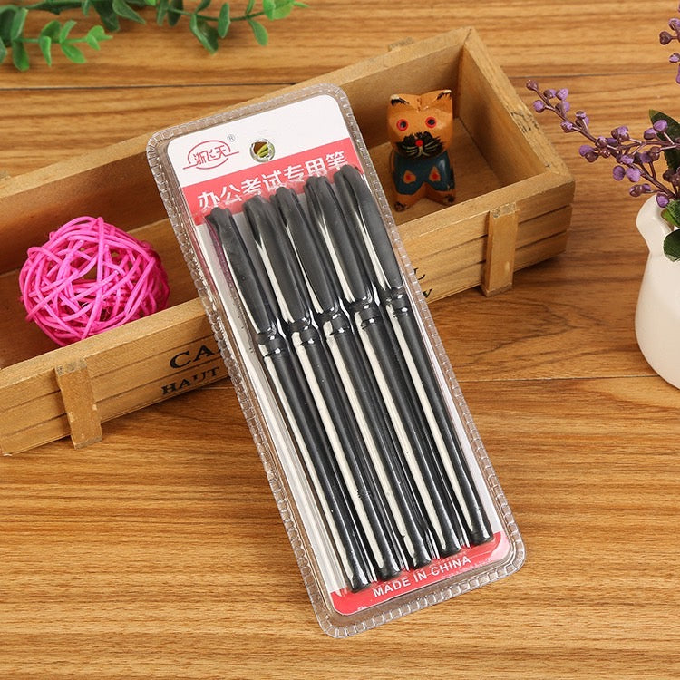 5 Pieces Set - Black Gel Ink Pen Pack - School And Office Supplies