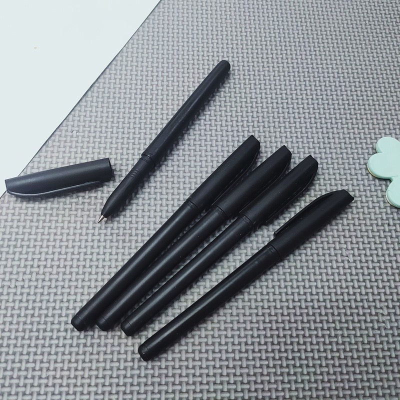 5 Pieces Set - Black Gel Ink Pen Pack - School And Office Supplies