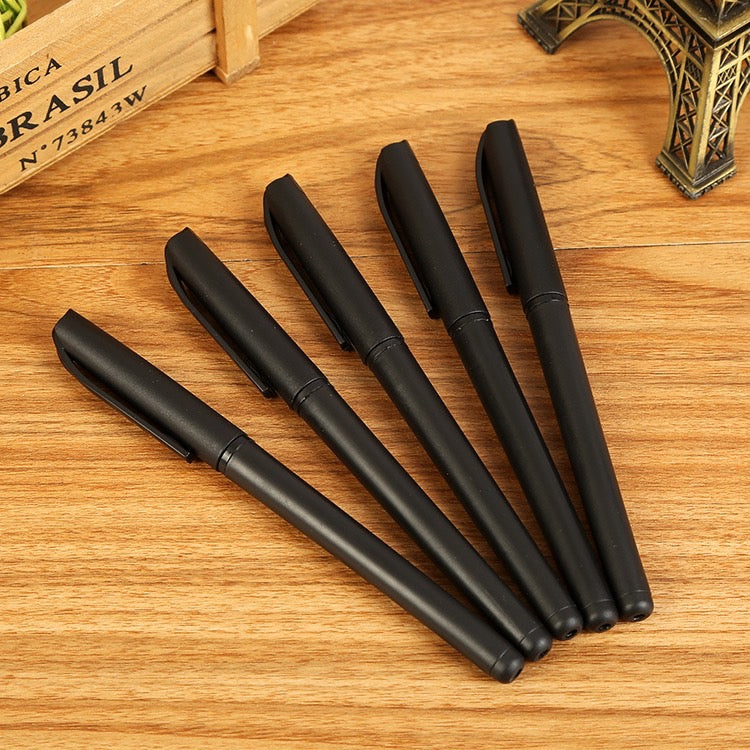 5 Pieces Set - Black Gel Ink Pen Pack - School And Office Supplies