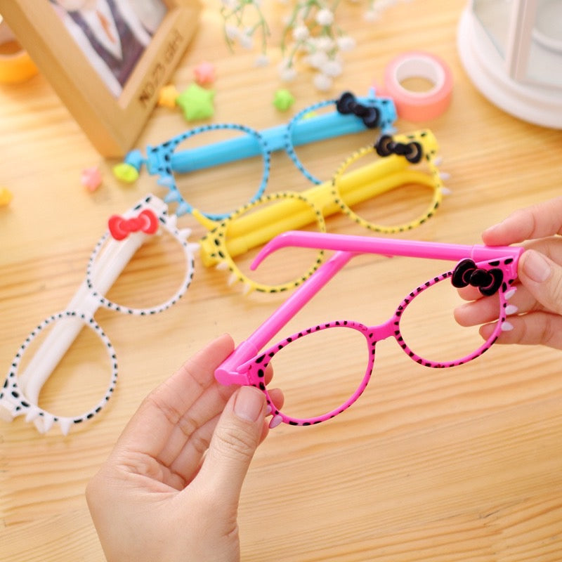 1 PC Kawaii Glasses Style Blue Ballpoint Pen - Creative Stationary School Supplies