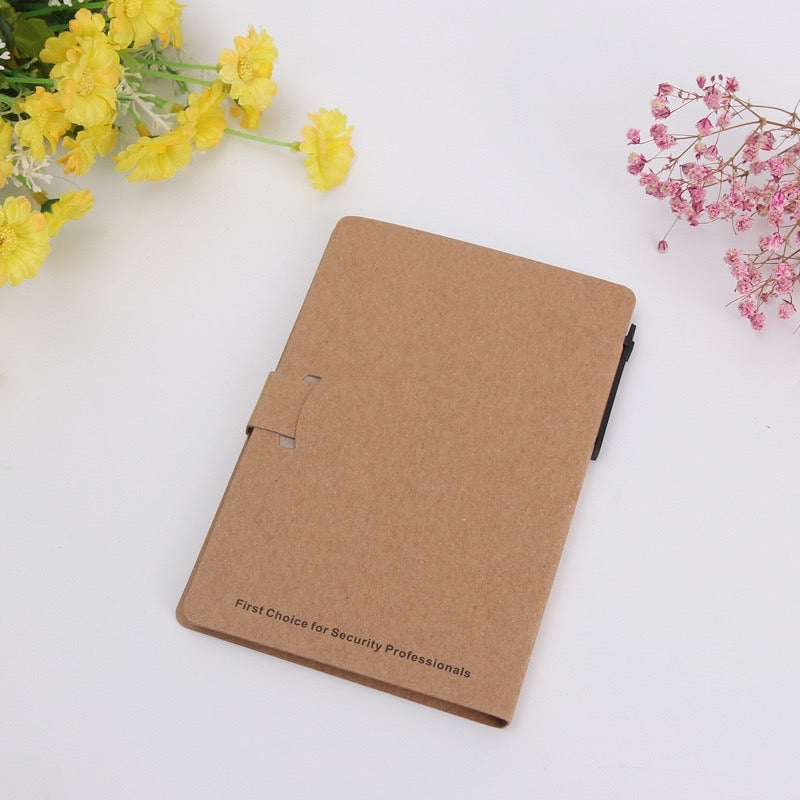 Multi-function Sticky Notes Set - Kraft Paper Notebook Personalized Notepads With Pens