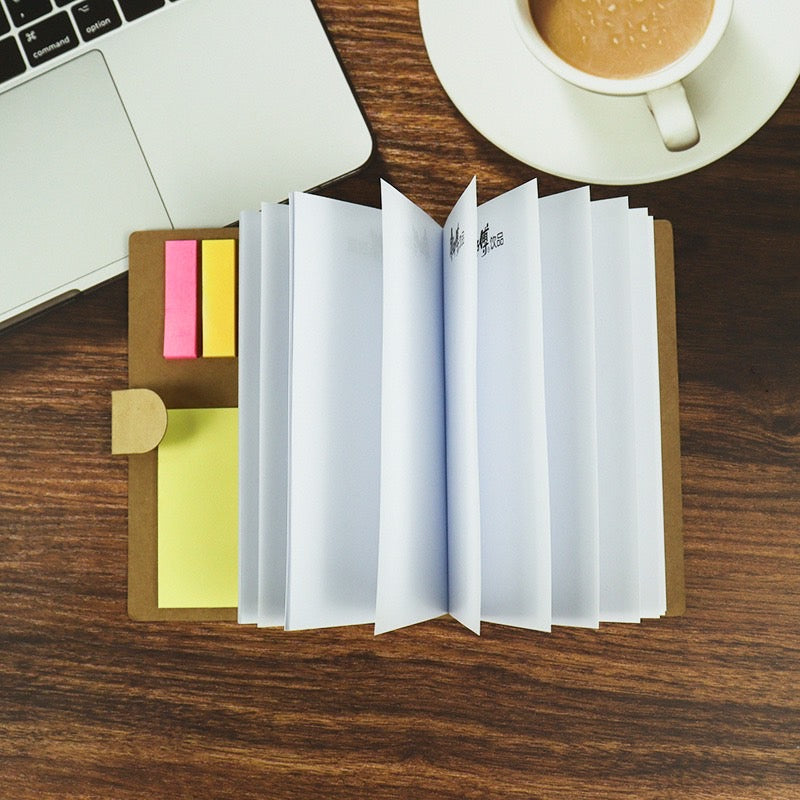 Multi-function Sticky Notes Set - Kraft Paper Notebook Personalized Notepads With Pens