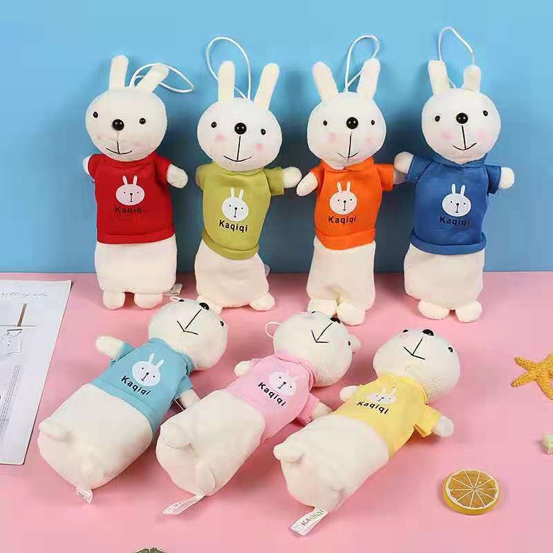 1 PC Creative Little Rabbit Plush Cartoon Animal Pencil Case - Cute Children&