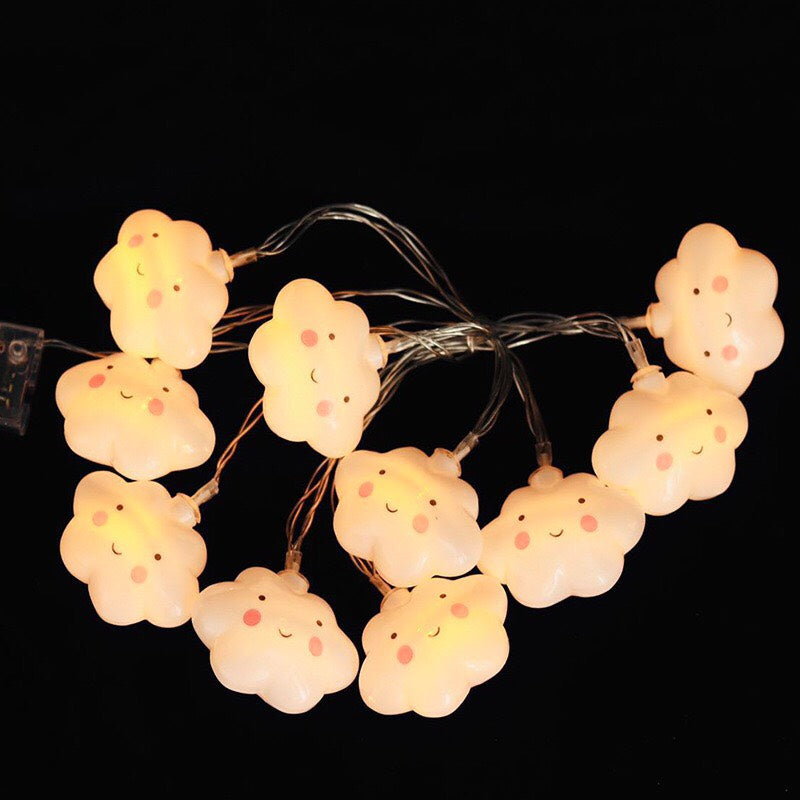 Cute String Lights for Kids - Bedroom Novelty String Lights - Clouds Shape String Lights - Battery powered - 3m 20 lights