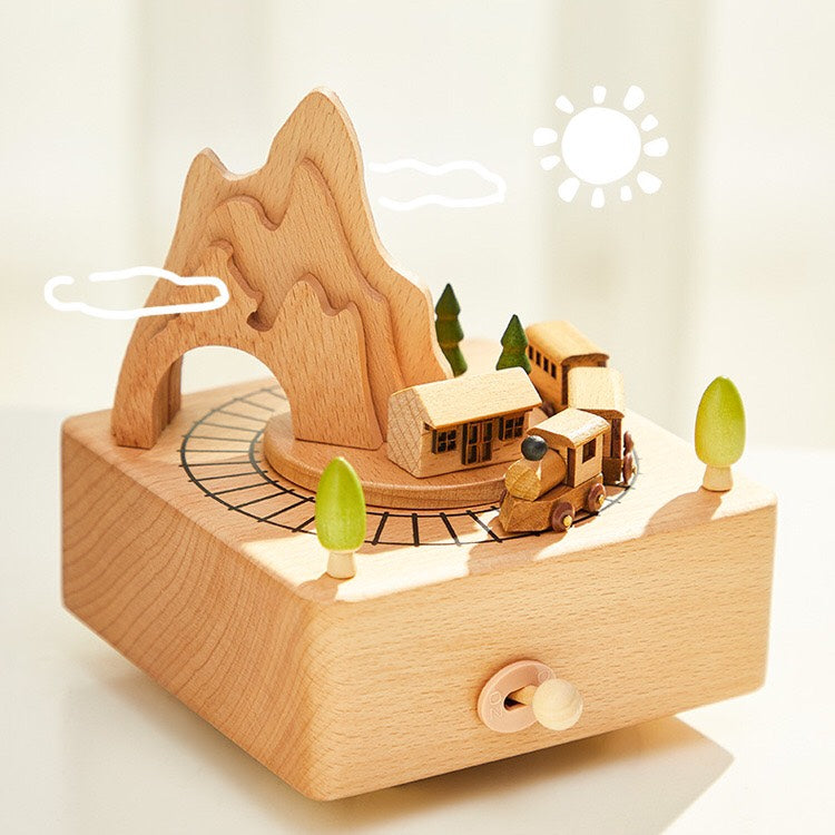 Little Train Wooden Music Box - High Quality Wood Music Box - Birthday Gift