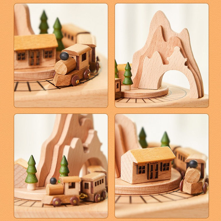 Little Train Wooden Music Box - High Quality Wood Music Box - Birthday Gift