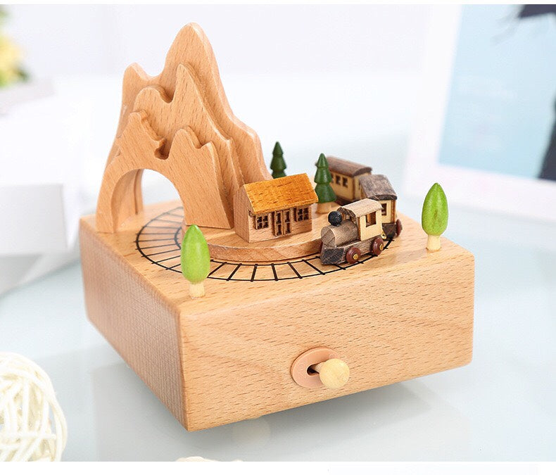 Little Train Wooden Music Box - High Quality Wood Music Box - Birthday Gift