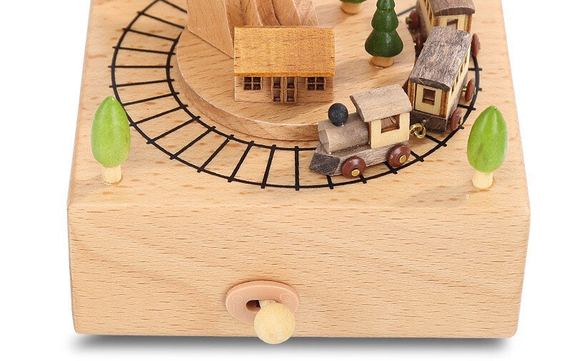 Little Train Wooden Music Box - High Quality Wood Music Box - Birthday Gift