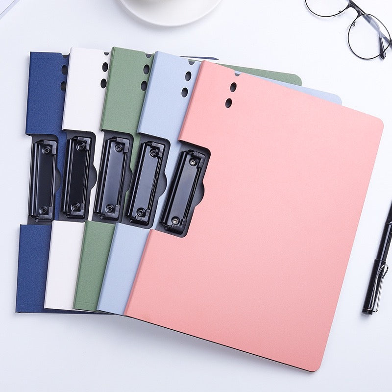 A4 File Folder Clipboard Writing Pad Memo Clip Board - Double Clips Test Paper Storage Organizer - School Supplies Office Stationary