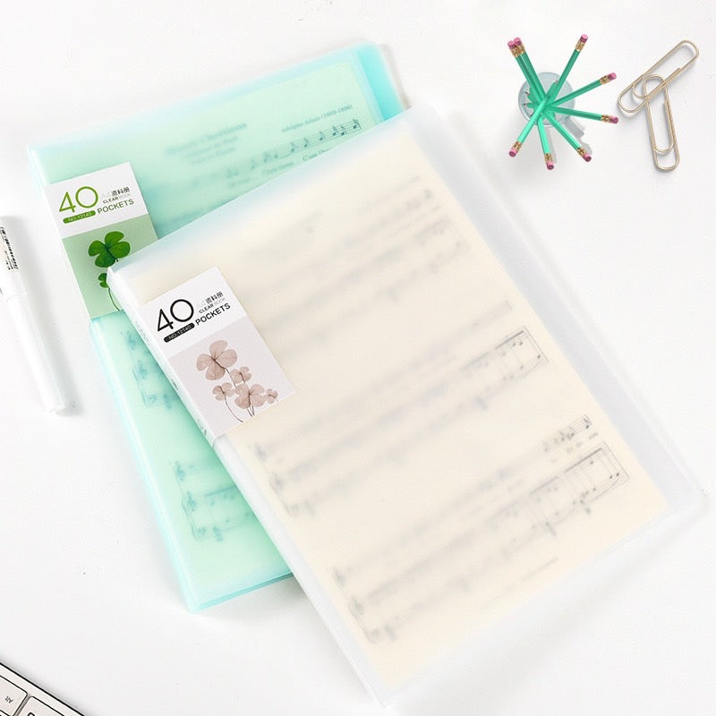 1 PC A4 Display Book 40 Pages Transparent Insert Folder Document Storage Bag - File Paper Folder For Bank Campus Office Family