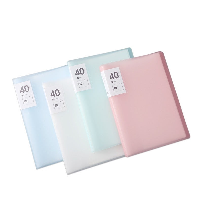 1 PC A4 Display Book 40 Pages Transparent Insert Folder Document Storage Bag - File Paper Folder For Bank Campus Office Family