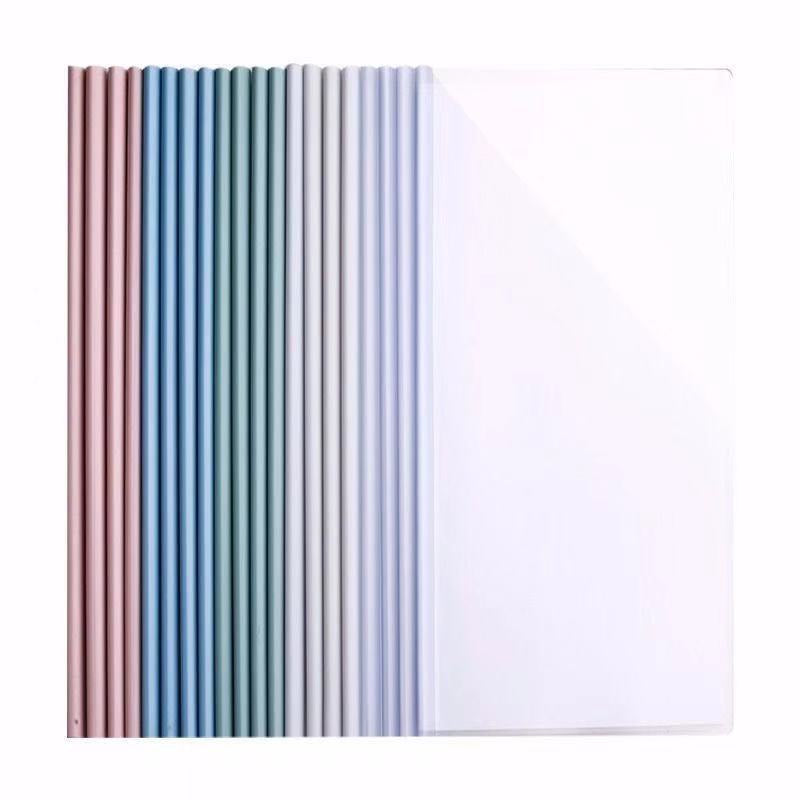 5 PCS/ Set A4 Morandi Color Waterproof Folder - Test Paper And Document Rod Clamp File Folder Business Office School Supplies