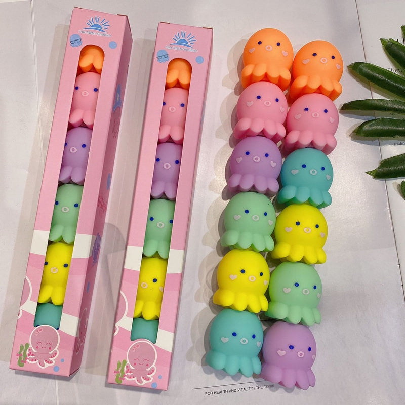 Octopus Cute Stationery Key Mark Assembled Multi-color Highlighter - Cute Octopus Shape Stitching Highlighter