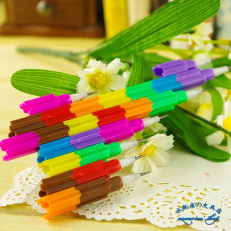 1 PC Building Blocks Pencil - Cute Toy Bricks Pencils Student Stationery Cartoon Pencil Section Pencils