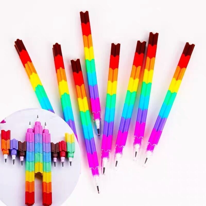 1 PC Building Blocks Pencil - Cute Toy Bricks Pencils Student Stationery Cartoon Pencil Section Pencils