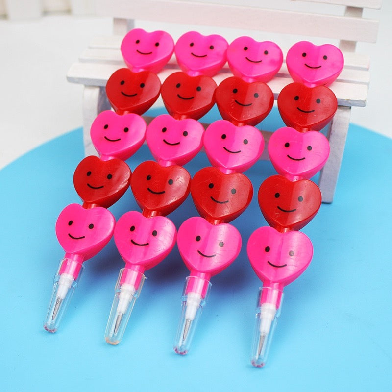 1 PC Building Blocks Pencil - Cute Red Heart Pencils Student Stationery Cartoon Pencil Section Pencils