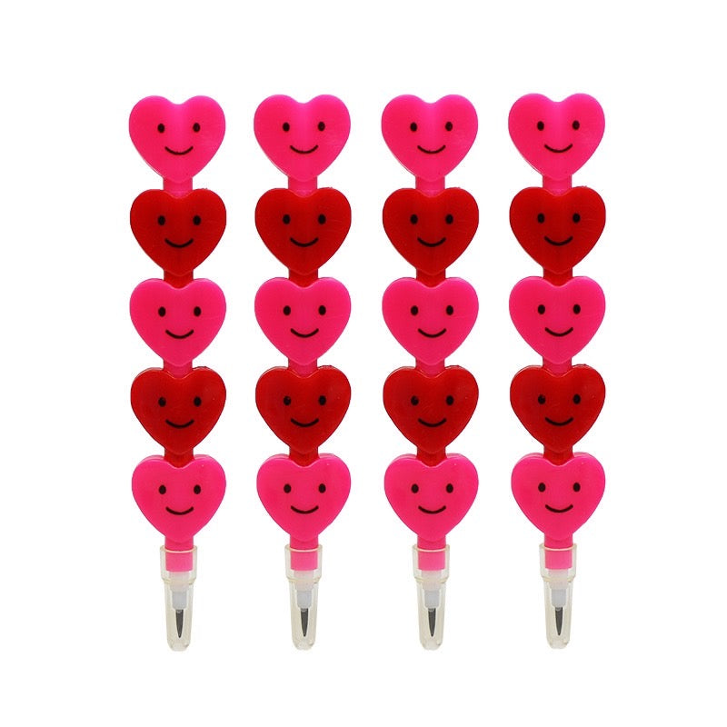 1 PC Building Blocks Pencil - Cute Red Heart Pencils Student Stationery Cartoon Pencil Section Pencils