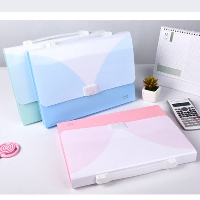 13 Grids Handheld File Folder Organ Box Bag - Office Document A4 Paper Folder - Waterproof Multi-function Organizer Storage Holder