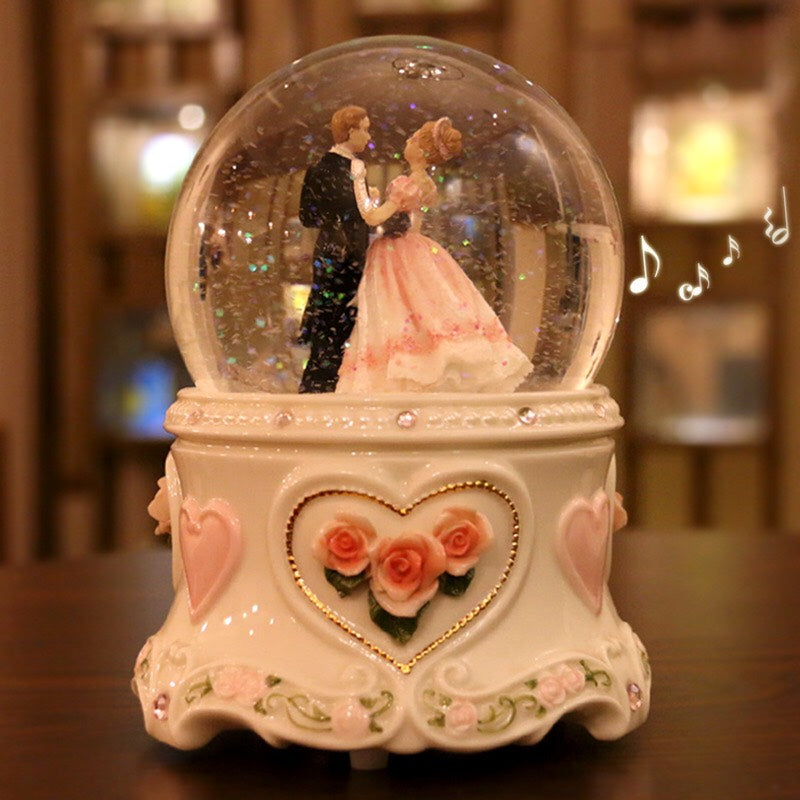 Wedding Crystal Ball Music Box - As a Wedding Anniversary - Birthday - Valentine&