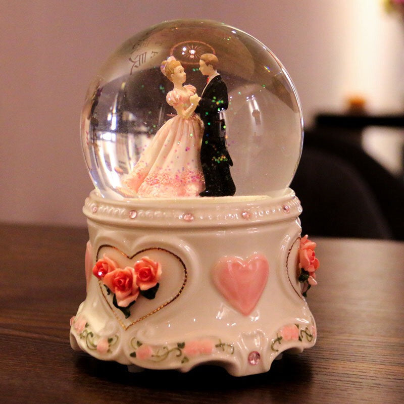 Wedding Crystal Ball Music Box - As a Wedding Anniversary - Birthday - Valentine&