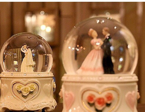 Wedding Crystal Ball Music Box - As a Wedding Anniversary - Birthday - Valentine&