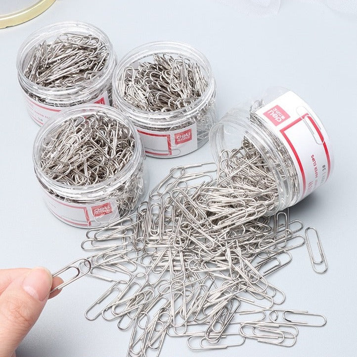 200 PCS/Box Metal Clip Silver Color - Student Binding Stationery Multi-purpose Thickened Folder U-shaped Needle Clip - School Office Supplies