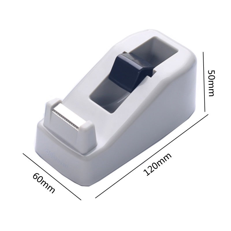 Non-Slip White Desktop Small Tape Holder - Plastic Creative Cutter Desktop Tape Dispenser - School Office Supplies