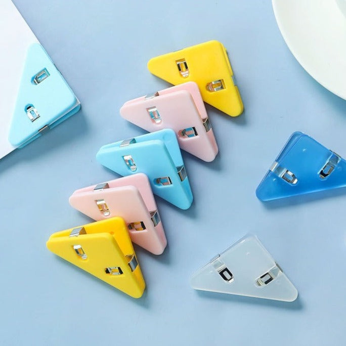 1 PC Mini Corner Clips Set Bookmark Transparent & Solid Colorful - Page Holder Paper Clip Clamp File Index Photo Office School