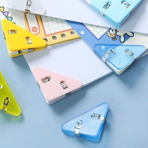 1 PC Mini Corner Clips Set Bookmark Transparent & Solid Colorful - Page Holder Paper Clip Clamp File Index Photo Office School