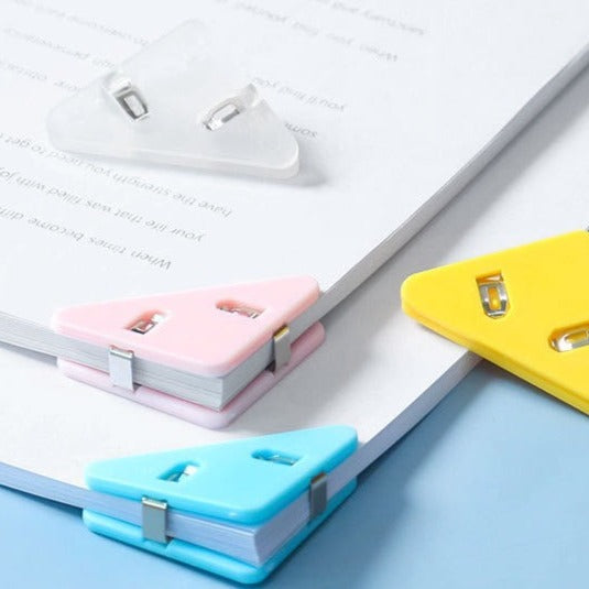1 PC Mini Corner Clips Set Bookmark Transparent & Solid Colorful - Page Holder Paper Clip Clamp File Index Photo Office School