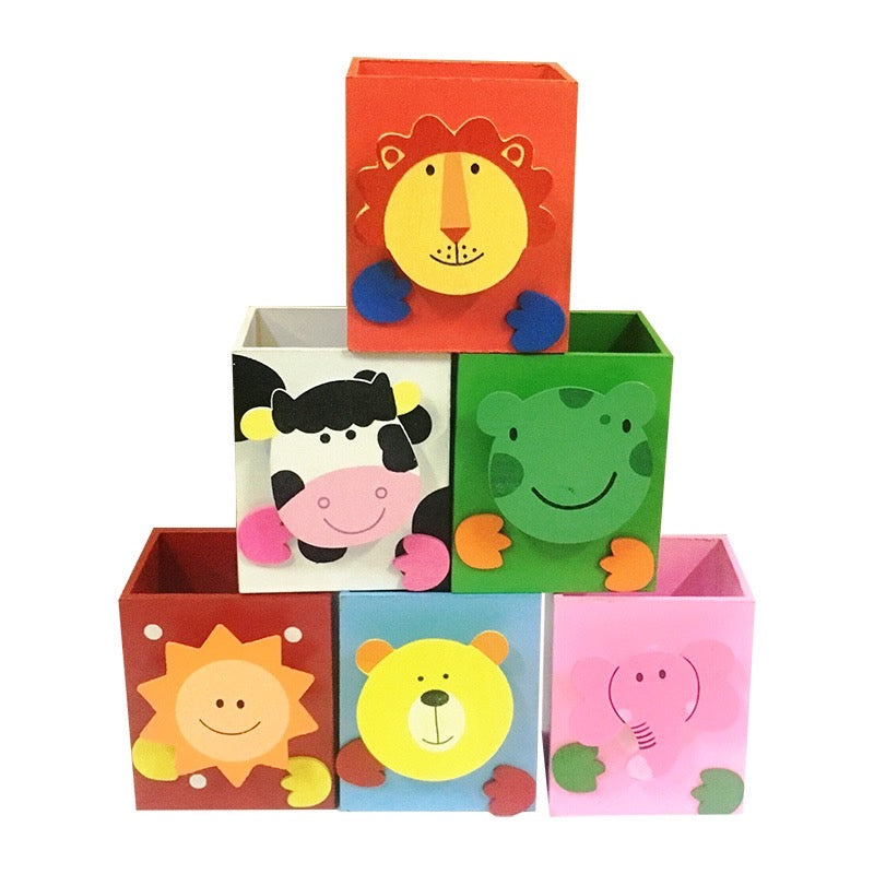 Children Desktop Storage Box Pen Holder Pencil Display Cup - Cute School Supplies Stationery