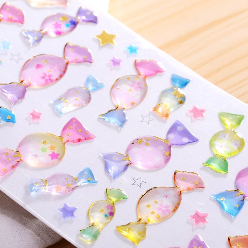 1 Sheet Sticker Rhinestones Acrylic Beads Scrapbooking Car Book Memo Decoration - Kids Toy DIY Art Craft - Style A