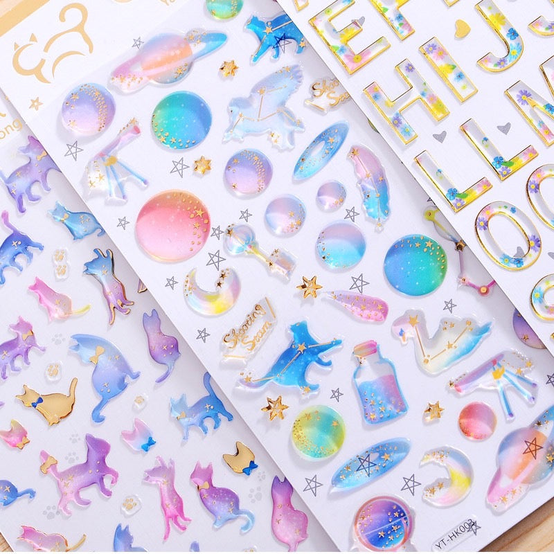 1 Sheet Sticker Rhinestones Acrylic Beads Scrapbooking Car Book Memo Decoration - Kids Toy DIY Art Craft - Style A